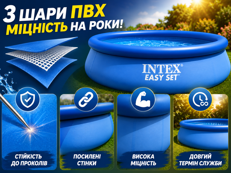 Надувний басейн Intex Easy Set M 183&times;51 см, 880 л INTEX-EASY-POOL фото