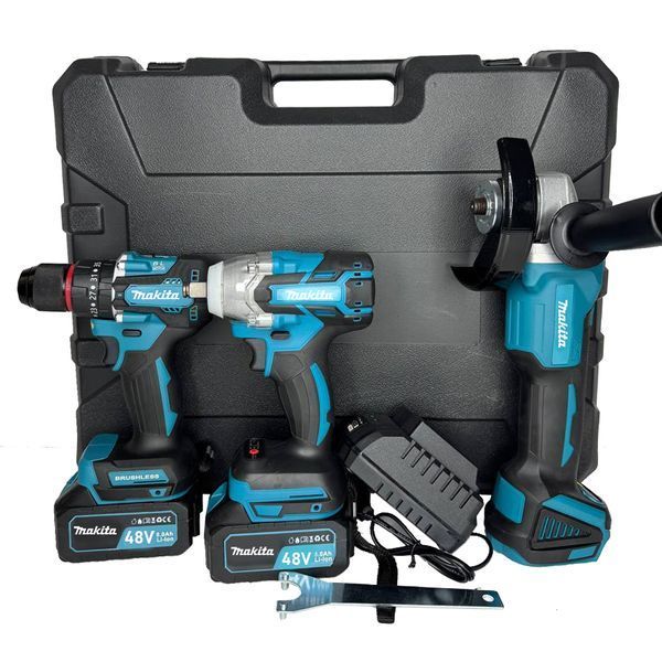 Makita набор инструментов 3в1 48V&mdash; болгарка + гайковерт + шуруповерт MKT48161 фото