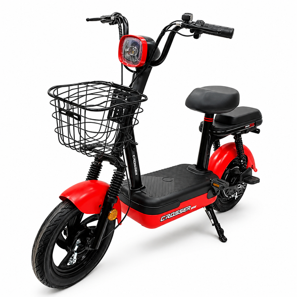 Електроскутер Crosser Mini 450W 48 V 12 Ah, електровелосипед до 30 км/год, компактний міський з кошиком 000-009 фото