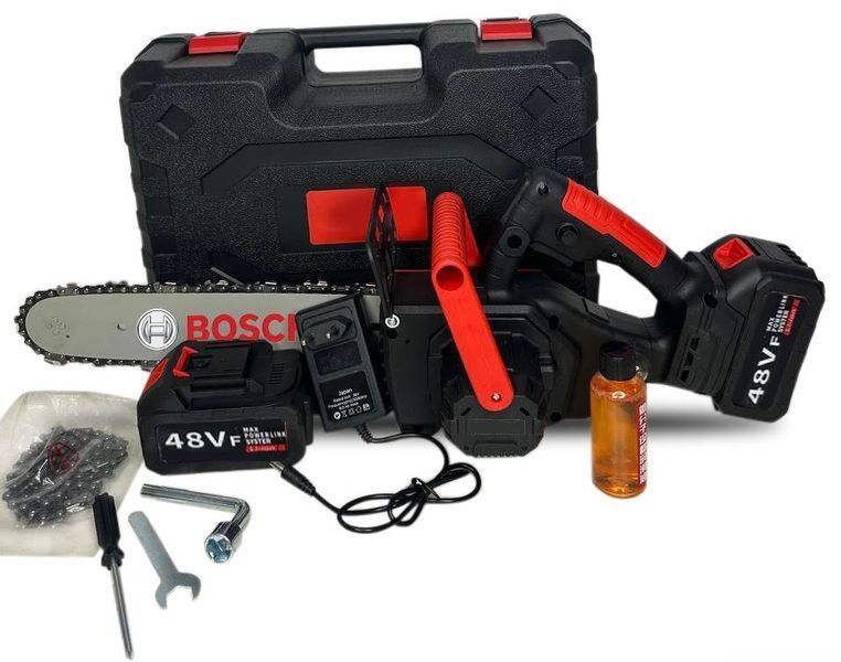 Bosch пила аккумуляторная 12" 48V с автосмазкой, 2 АКБ 4Ah + кейс BSS12181 фото