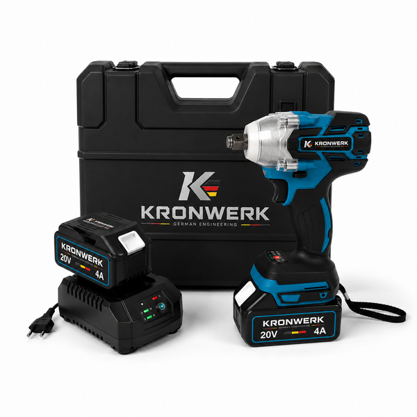 Акумуляторний гайковерт Kronwerk.  2 АКБ у комплекті + ПОДАРУНОК 25 інструментів 000-011 фото